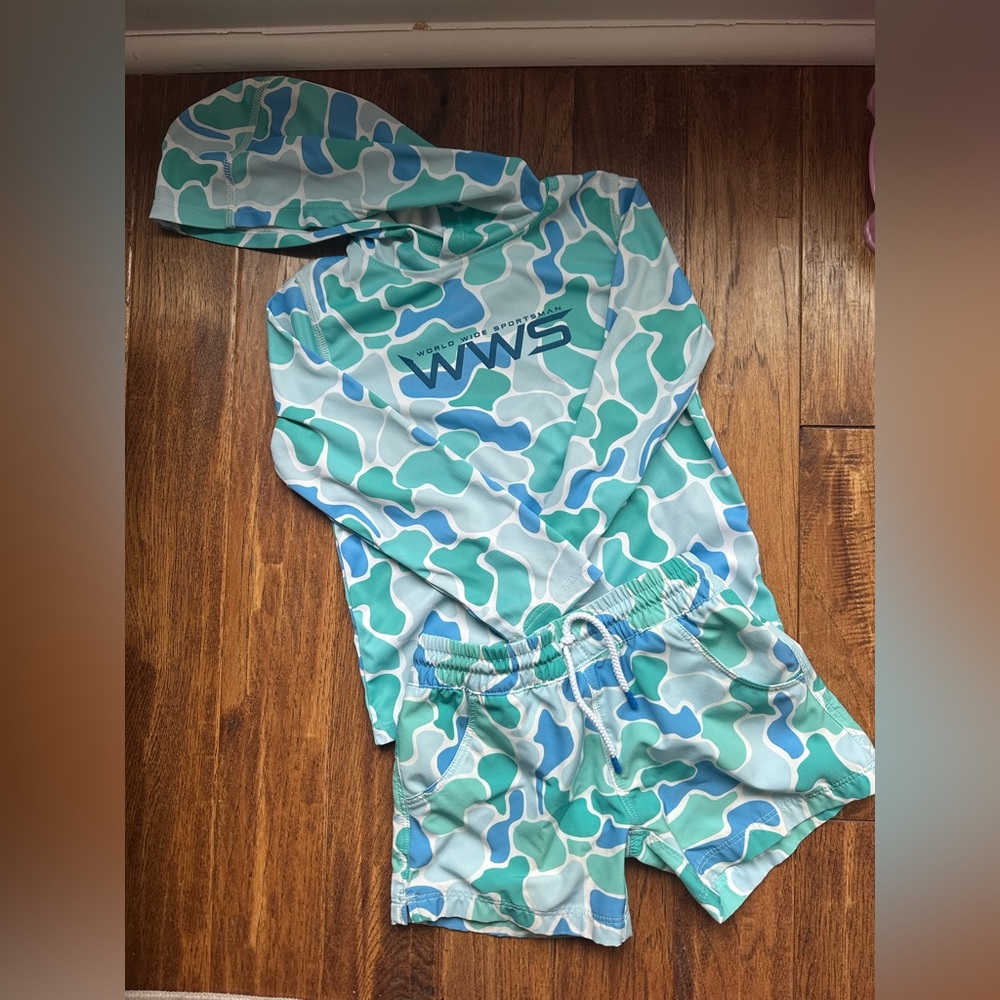 World Wide Sportsman Logo 3D Cool Surfcaster Hoodie & Shorts 3T